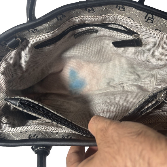 Dooney & Bourke Black & Grey Monogram Satchel K1002411 Preppy Americana Classic - Picture 13 of 14